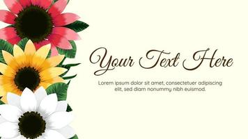 Beautiful editable floral frame background template rustic flowers vector