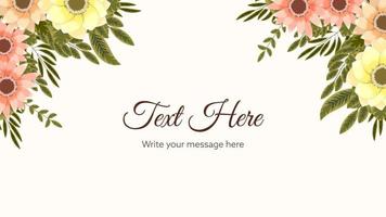 Floral border frame card template used as web background, banner, vector