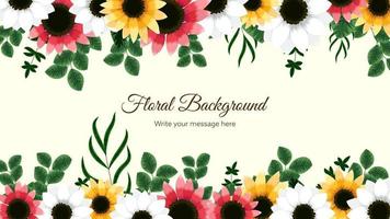 elegante plantilla de fondo floral con flores, web, redes sociales vector