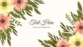 Elegant abstract floral background template decor of multicolor flower vector