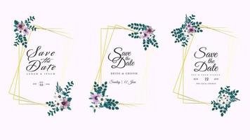 Set of vector floral elements flowers frames detailed greeting cards