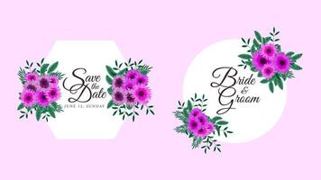 Marco de etiqueta de tarjeta de felicitación floral de verano con flores de jardín en flor vector