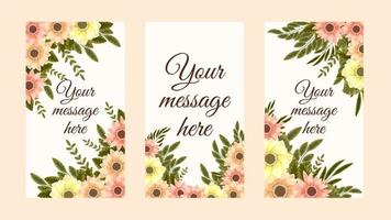 Floral Design backgrounds for social media story, stories vector