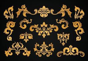 Vintage Baroque Victorian frame border set vector