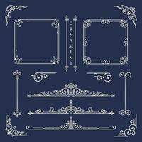 Classic ornament frame, Vintage border illustration vector