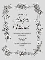 Beautiful floral wedding invitation vector