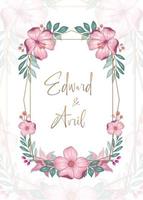 Beautiful floral wedding invitation vector