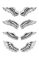 Illustration Of Wings Collection Set vector