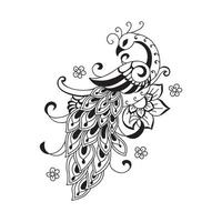 Beautiful  Hand drawn peacock vector