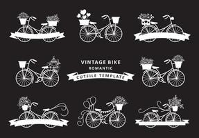 Vintage bike with floral collection vector