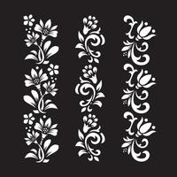 Black and white Floral cut file with temporary tattoo design vector