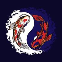 yin yana fish vector illustration design