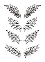 Illustration Of Wings Collection Set vector