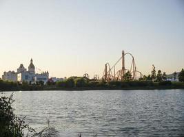 Attraction roller coaster Zmey Gorynych in Sochi Park, Adler, Russia. photo