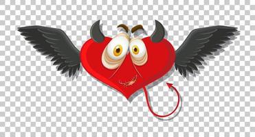 Heart shape devil with facial expression vector