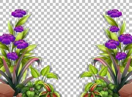 Purple flower frame template vector