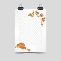 diseño de cartel de otoño de papel en blanco blanco con foto de collage vector