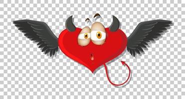 Heart shape devil with facial expression vector