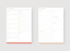 Daily and weekly planner template. vector