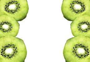 Slice of fresh kiwi fruit with place for text. Watercolor. vector