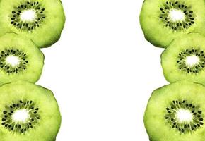 Slice of fresh kiwi fruit with place for text. Watercolor. vector