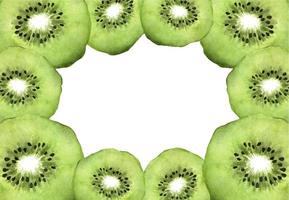 Slice of fresh kiwi fruit with place for text. Watercolor. vector