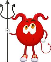 A red devil cartoon character with facial expression vector