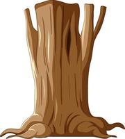 tronco de árbol aislado y raíces vector