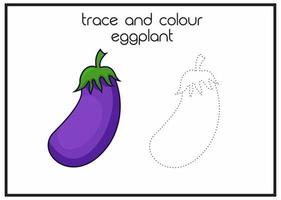 trace and colour eggplant vector