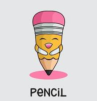 cute little smile pencil vector