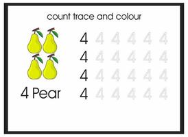 count trace and colour pear vector