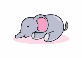 cute elephant is sleep vector