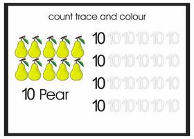 count trace and colour pear vector