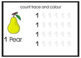 count trace and colour pear vector