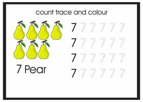 count trace and colour pear vector