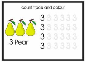 count trace and colour pear vector