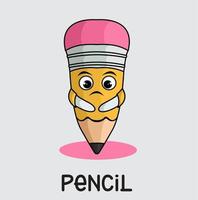 cute little pencil vector
