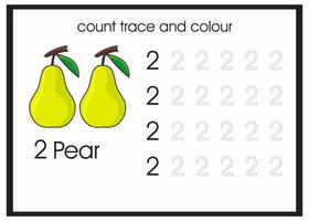 count trace and colour pear vector