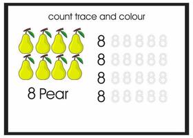 count trace and colour pear vector