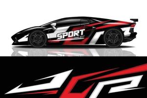 sport car decal wrap design vector