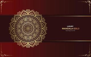 Luxury mandala background with golden arabesque Free Vector