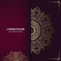 Luxury gold mandala ornate background for wedding invitation vector