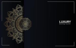 Fondo adornado de mandala de oro de lujo para invitación de boda vector