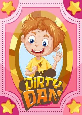 Character game card with word Dirty Dan