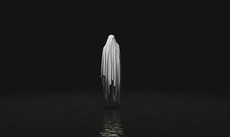 Floating evil spirit in a lake photo