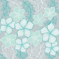 Green flowers seamless pattern vector