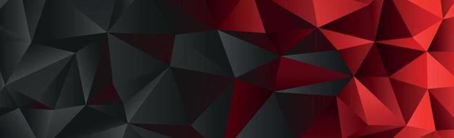 Abstract black and red gradient triangles of different sizes - Vector