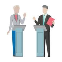 A man and a woman are not standing on the podium vector