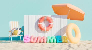 Floats sign with the word summer photo