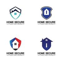 logotipo de hogar seguro, diseño de logotipo de casa inteligente, diseño de logotipo de protección del hogar vector